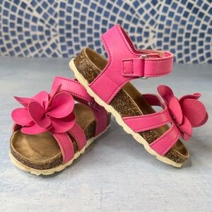 Pink Giulia Palau Sandals with Flower Accent/ Size 6